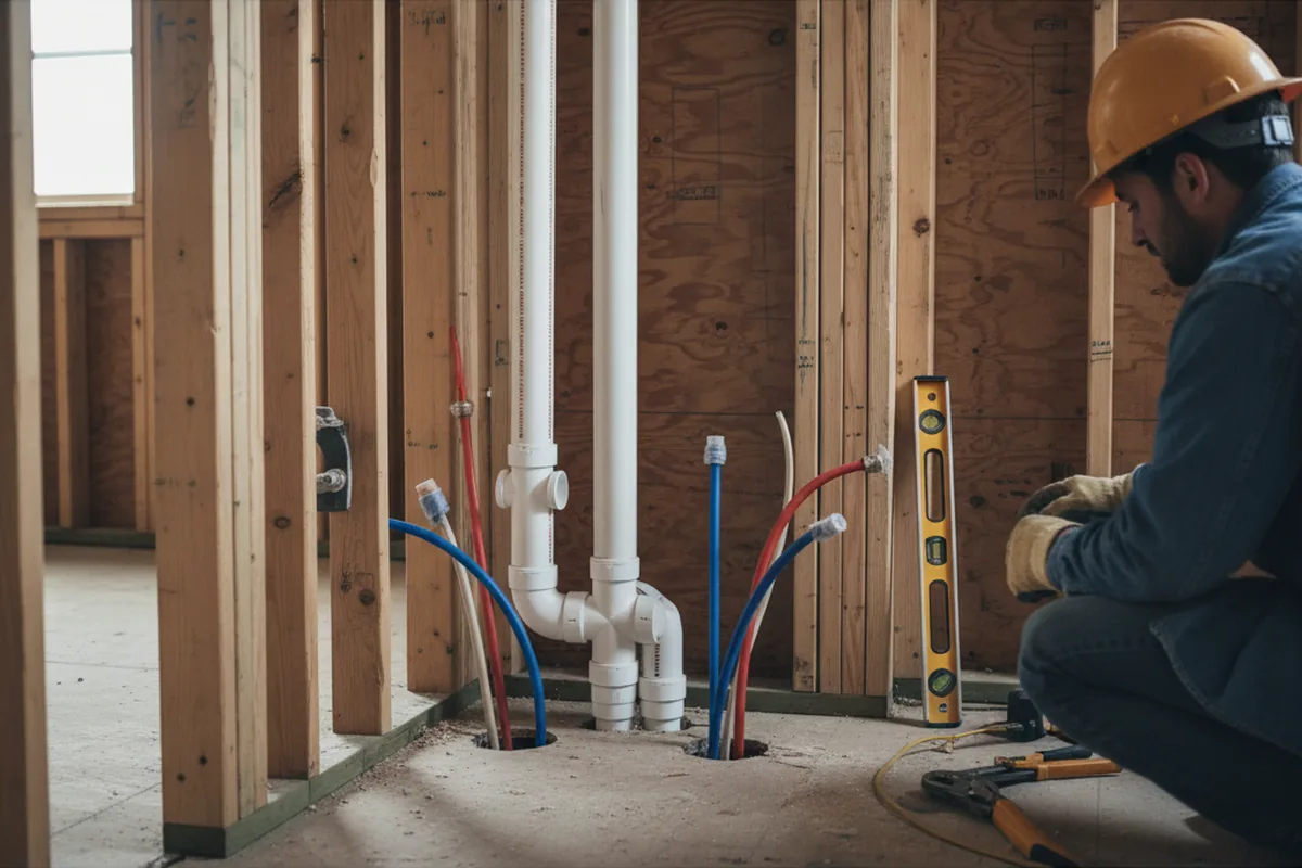Drain and supply rough-in during Toilet Repair and Installation in Waldwick